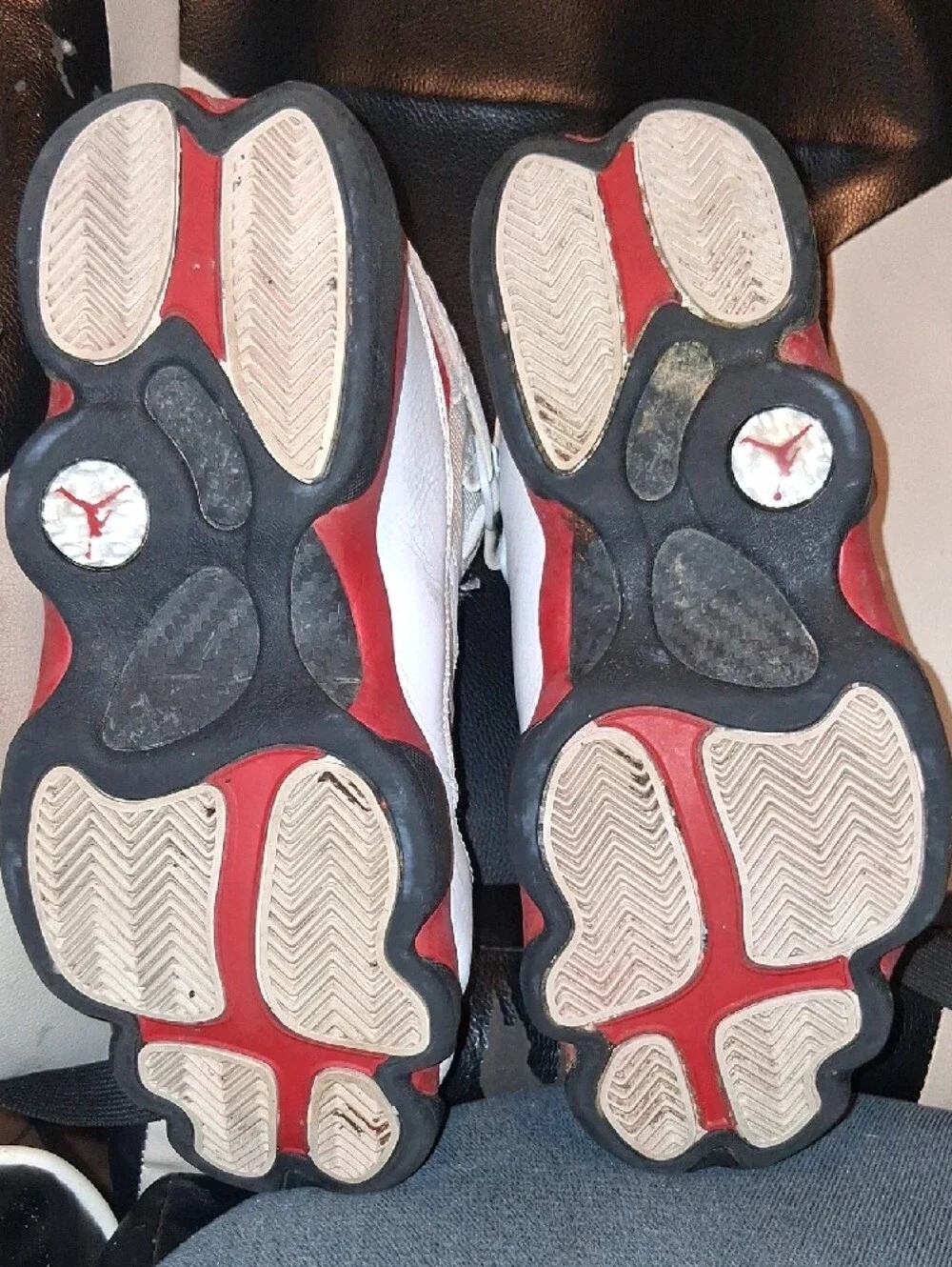 Jordan Kids White and Red High-Top Basketball Sneakers